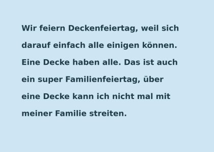 Deckenfeiertag von Sith Reis ©2019 Blanket holiday by Sith Reis ©2019