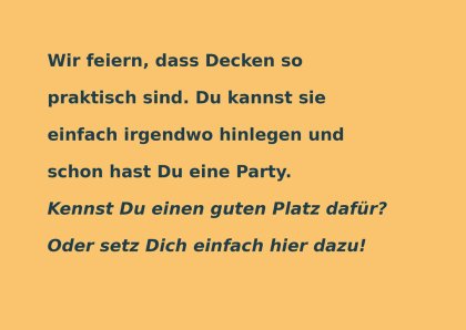 Deckenfeiertag von Sitha Reis ©2019 Blanket holiday by Sitha Reis ©2019