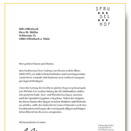 Corporate Design Sprudelhof Art Noveau Prof. Klaus Hesse